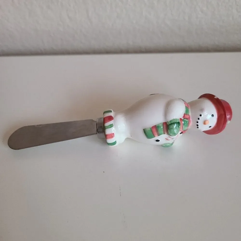 longaberger bluster snowman spreader knife christmas holiday